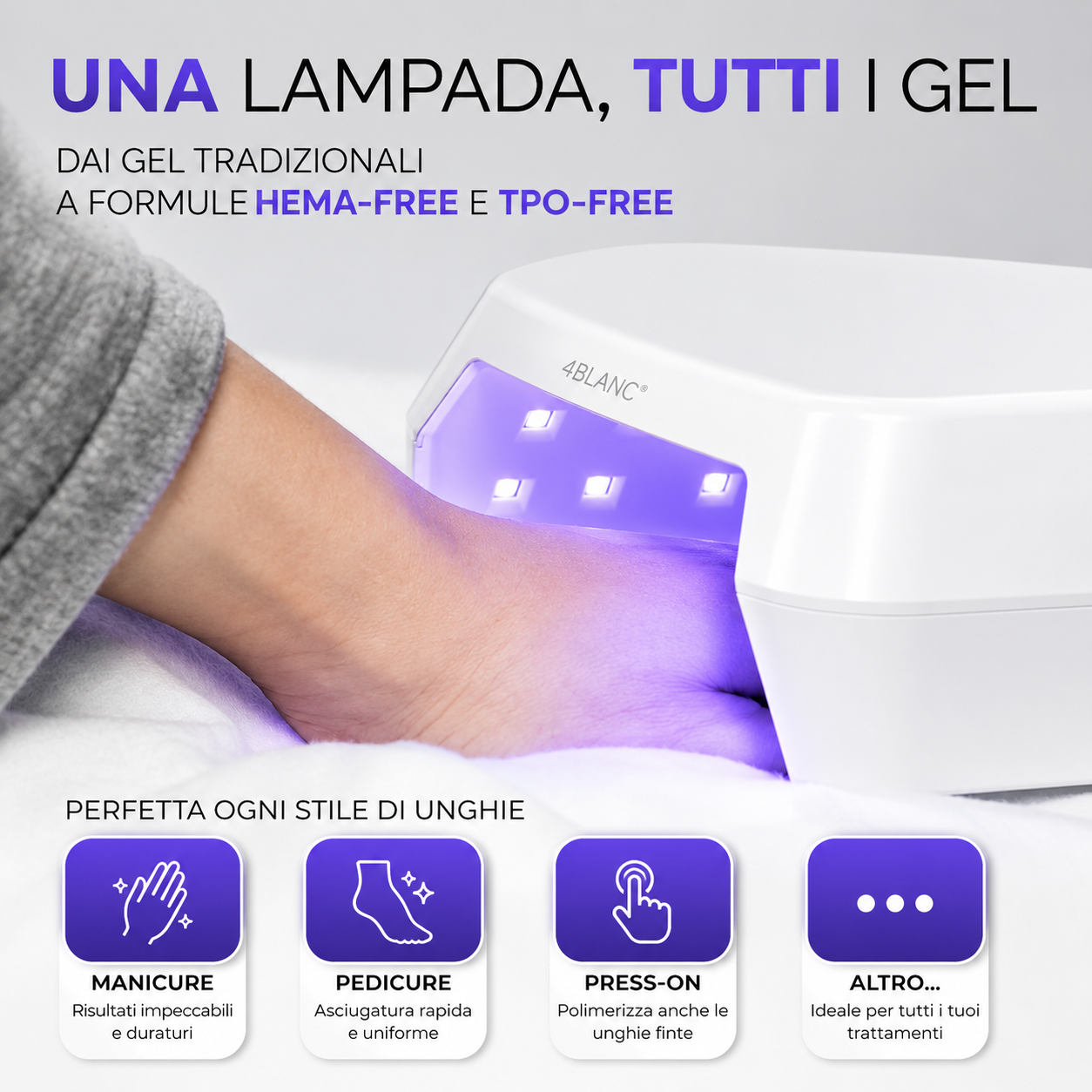 4BLANC® UV LED Nail Lamp - Con Cavo